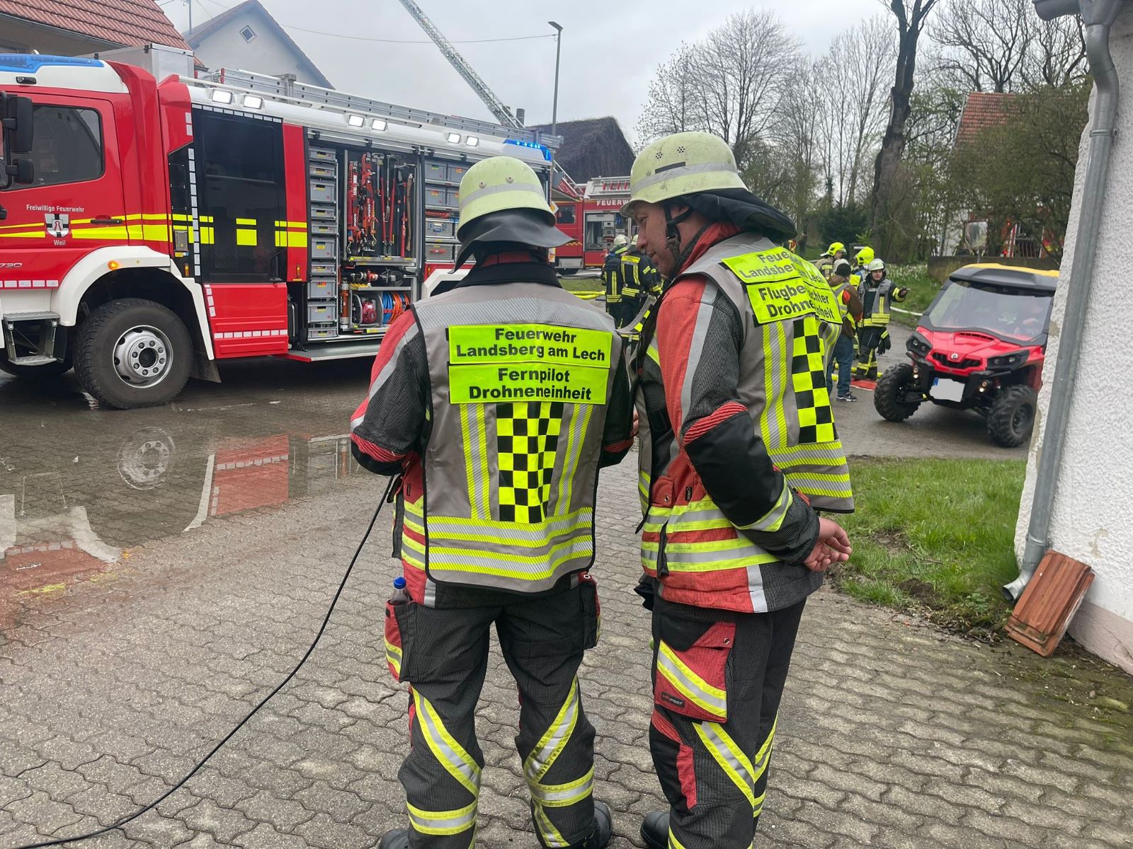Drohnenstaffel bei Großbrand im Einsatz